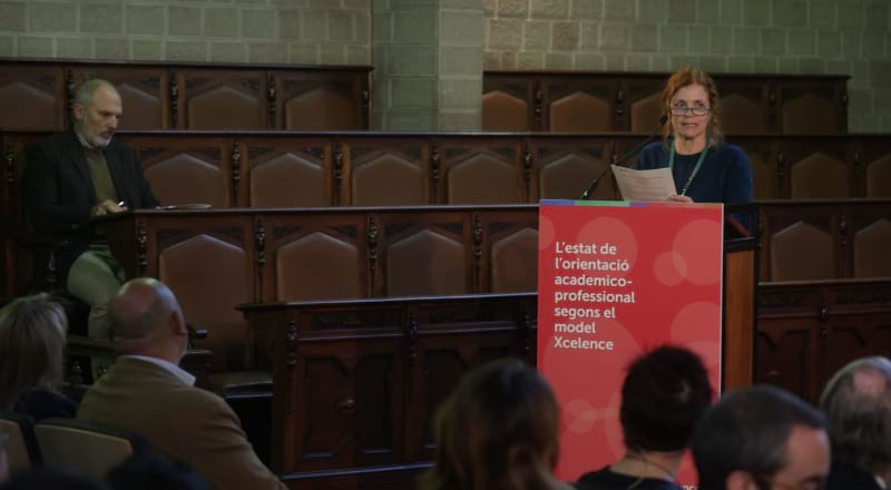 Glòria Colom, diputada adjunta de l'Àrea d'Educació durant la seva intervenció